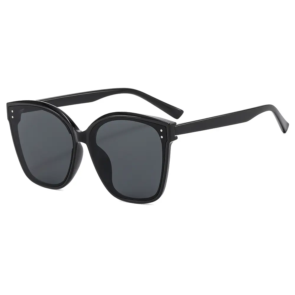 Polarized Sunglasses Black Anti-UV Big Face Slimming