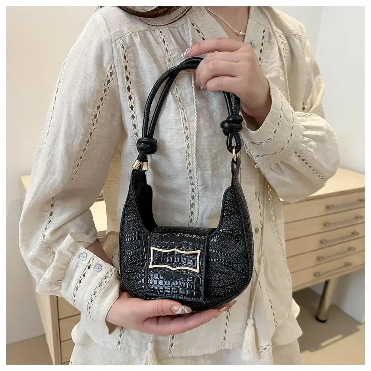 Elegant Women's White Shoulder Bag with Knot Handle — feature 11
