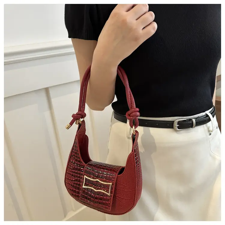 Elegant Women's White Shoulder Bag with Knot Handle — feature 18