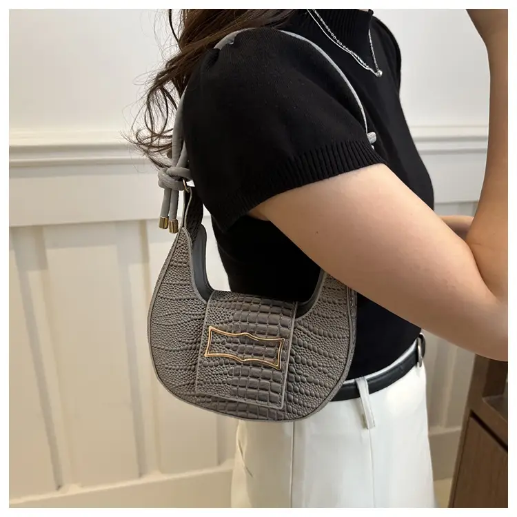 Elegant Women's White Shoulder Bag with Knot Handle — feature 22