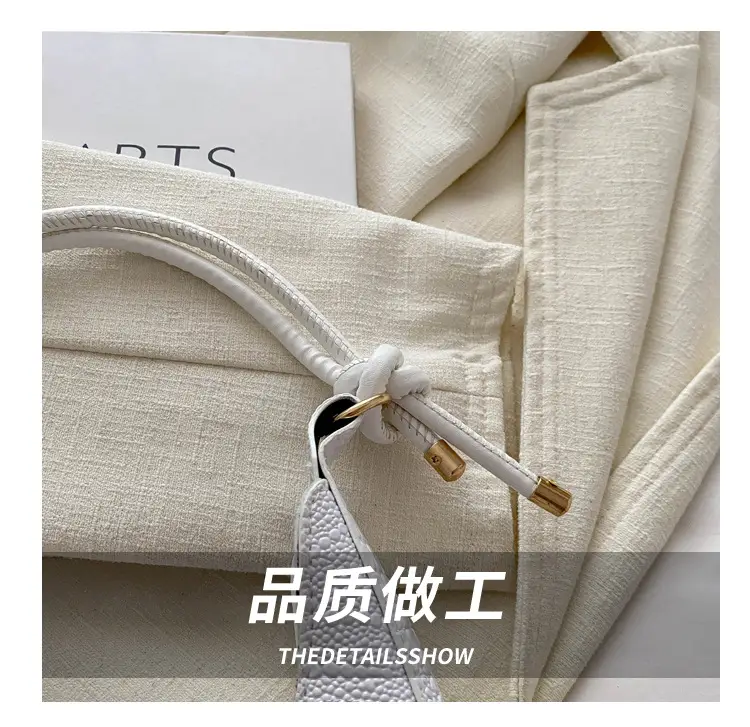 Elegant Women's White Shoulder Bag with Knot Handle — feature 6