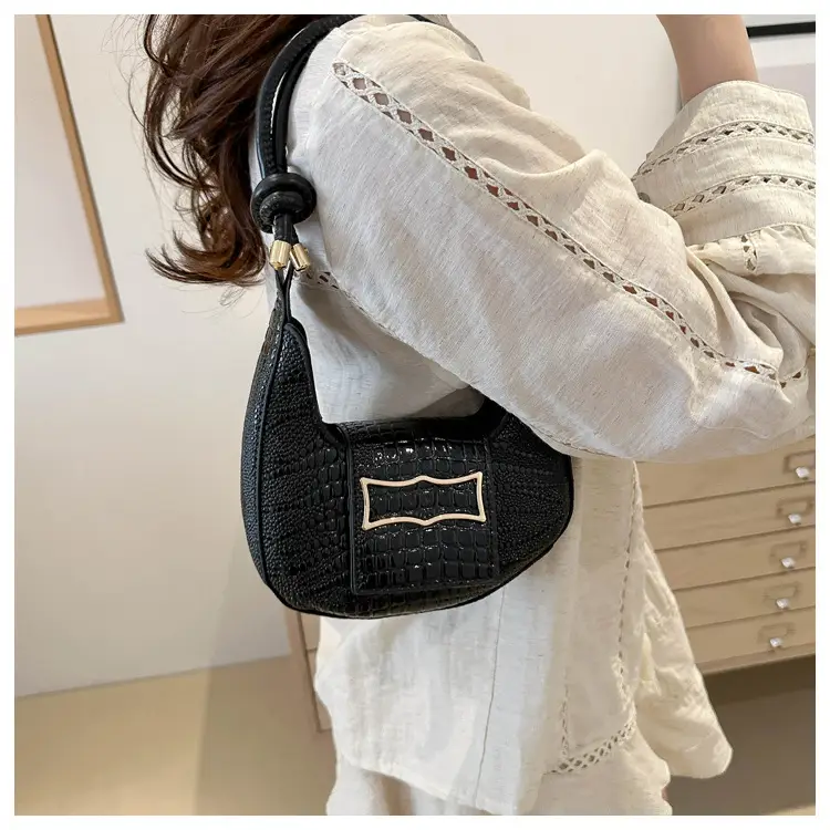 Elegant Women's White Shoulder Bag with Knot Handle — feature 9