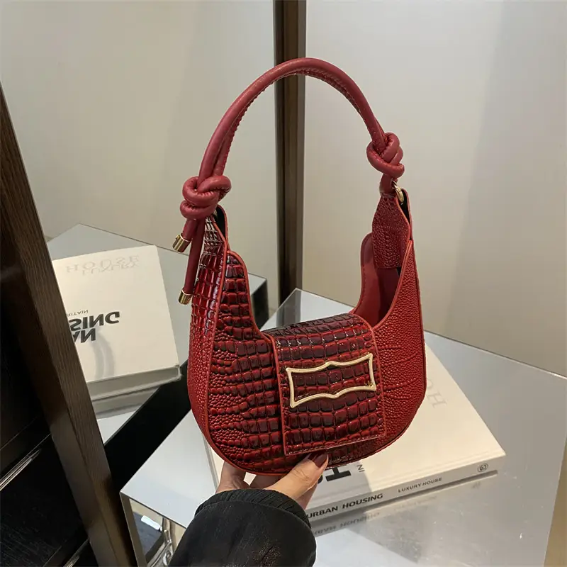Elegant Women's White Shoulder Bag with Knot Handle - Image 3