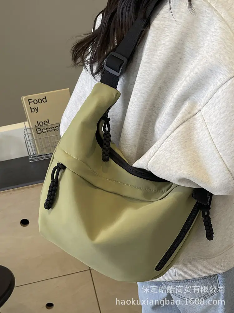 Women's Crossbody Bag Tan Large Capacity Oxford Cloth - Image 8