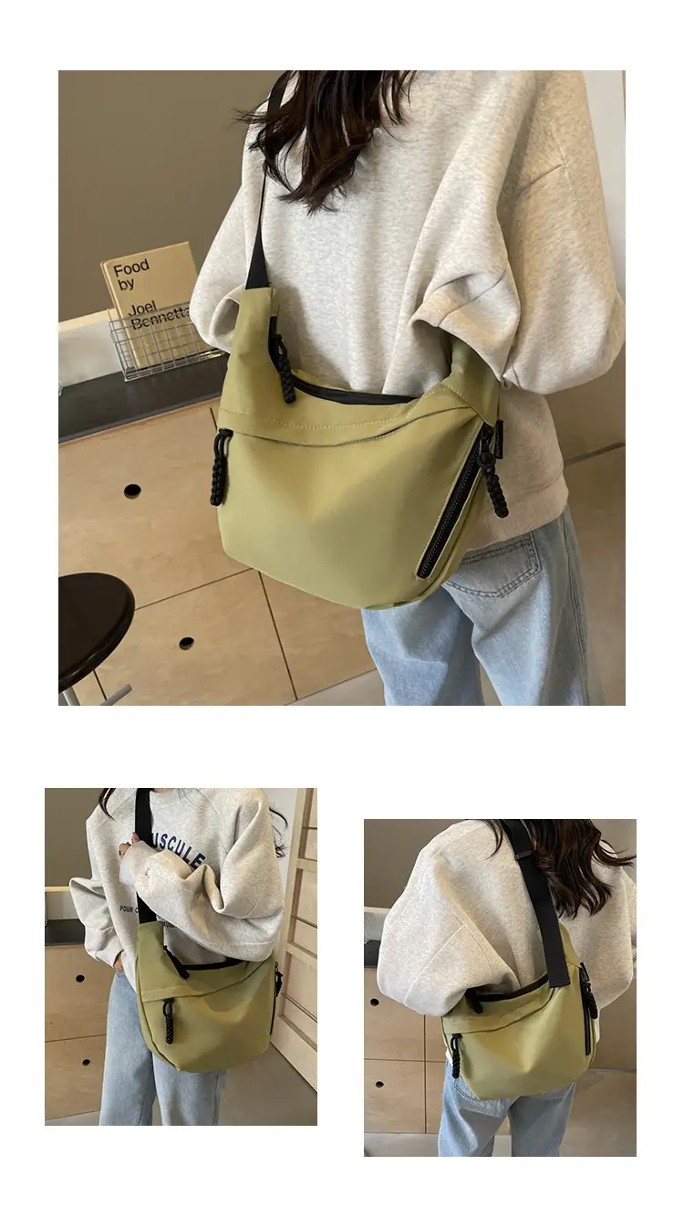 Women's Crossbody Bag Tan Large Capacity Oxford Cloth — feature 12