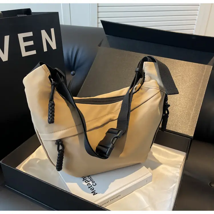 Women's Crossbody Bag Tan Large Capacity Oxford Cloth — feature 21