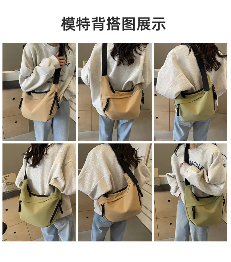 Women's Crossbody Bag Tan Large Capacity Oxford Cloth — feature 7