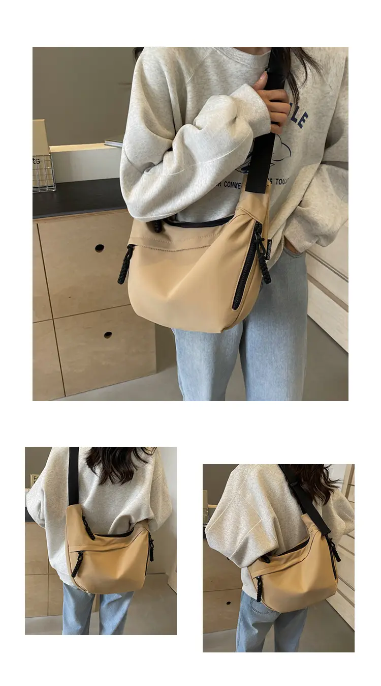 Women's Crossbody Bag Tan Large Capacity Oxford Cloth — feature 8