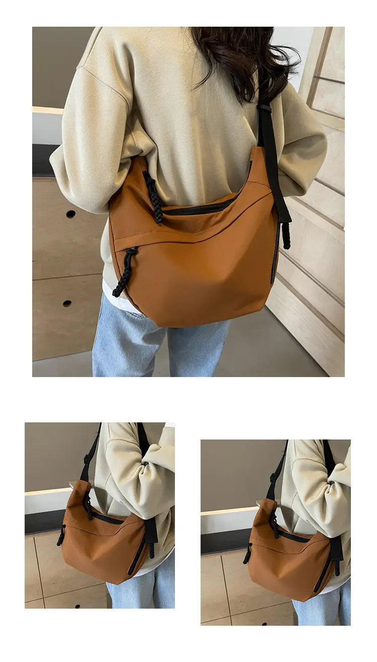 Women's Crossbody Bag Tan Large Capacity Oxford Cloth — feature 9