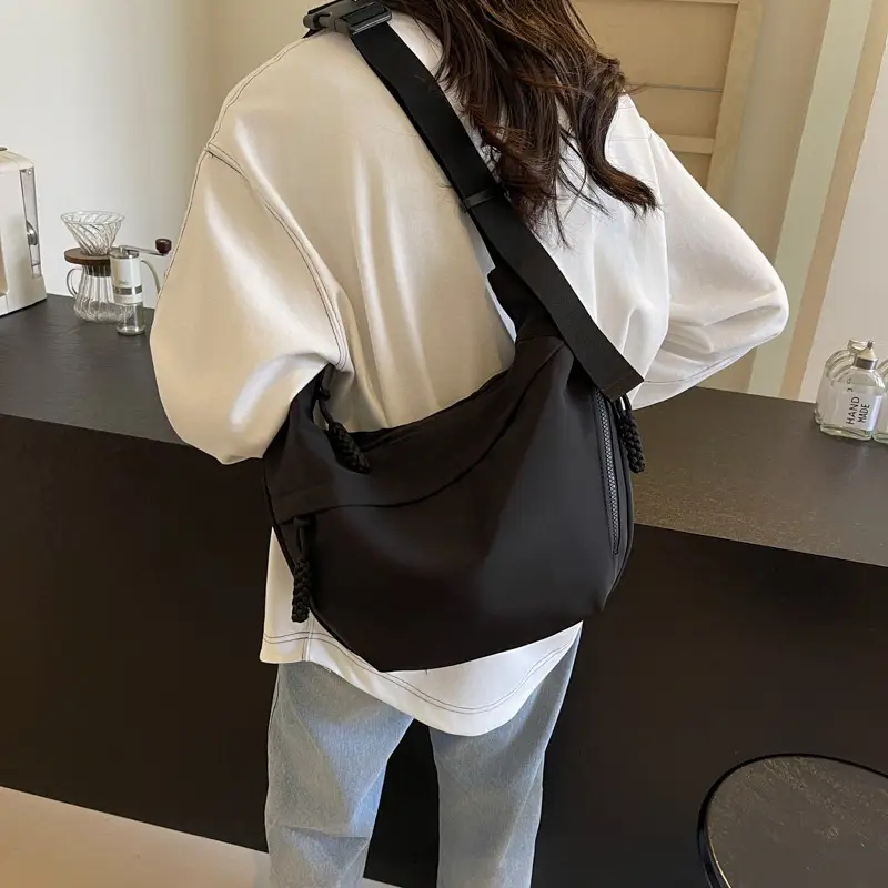 Women's Crossbody Bag Tan Large Capacity Oxford Cloth - Image 2