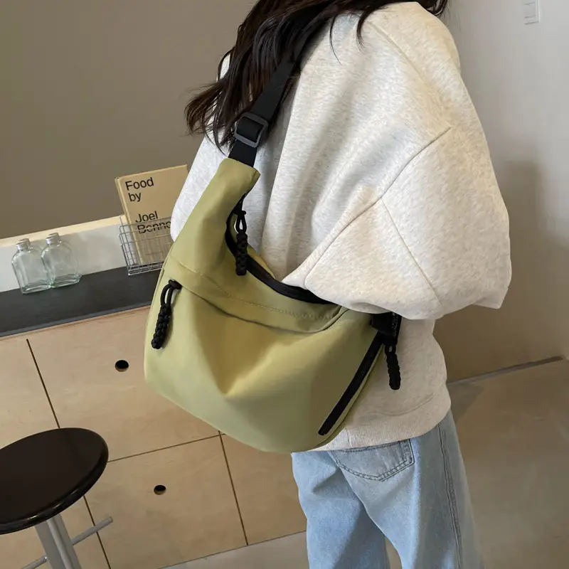 Women's Crossbody Bag Tan Large Capacity Oxford Cloth - Image 4