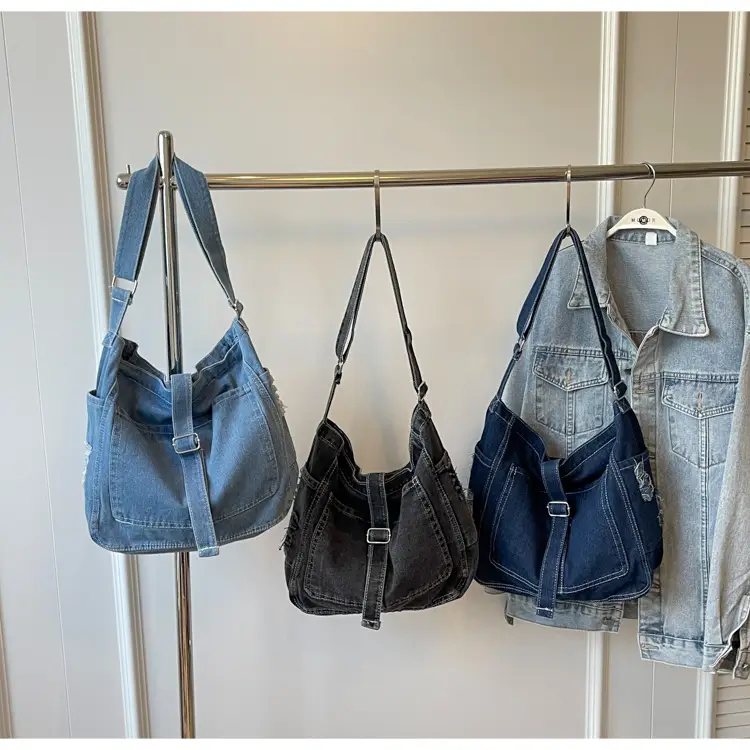Women's Blue Denim Shoulder Tote Bag 2024 — feature 13