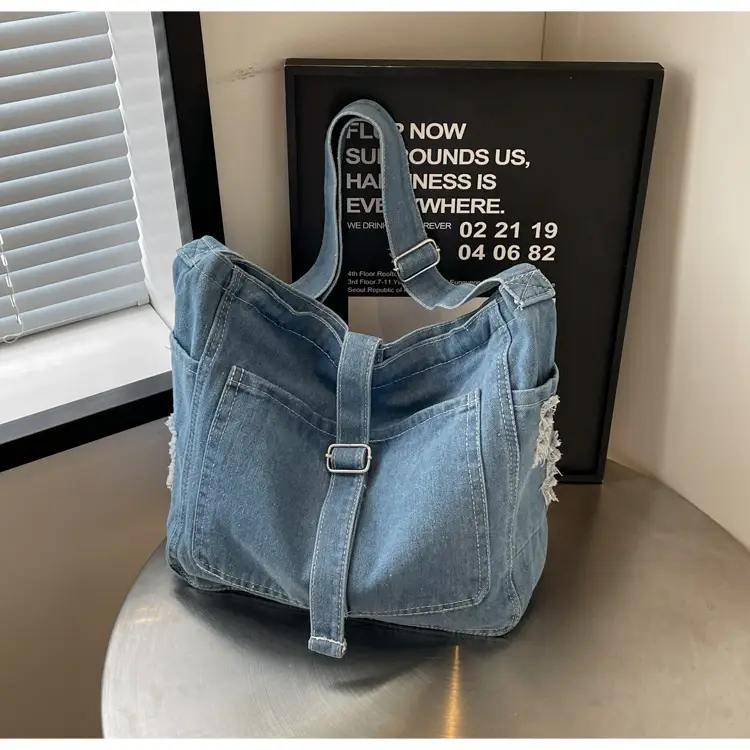 Women's Blue Denim Shoulder Tote Bag 2024 — feature 15