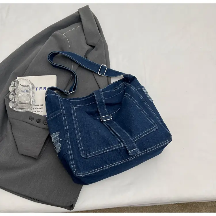 Women's Blue Denim Shoulder Tote Bag 2024 — feature 19