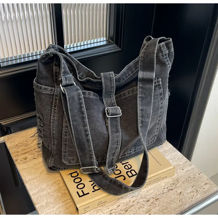 Women's Blue Denim Shoulder Tote Bag 2024 — feature 21