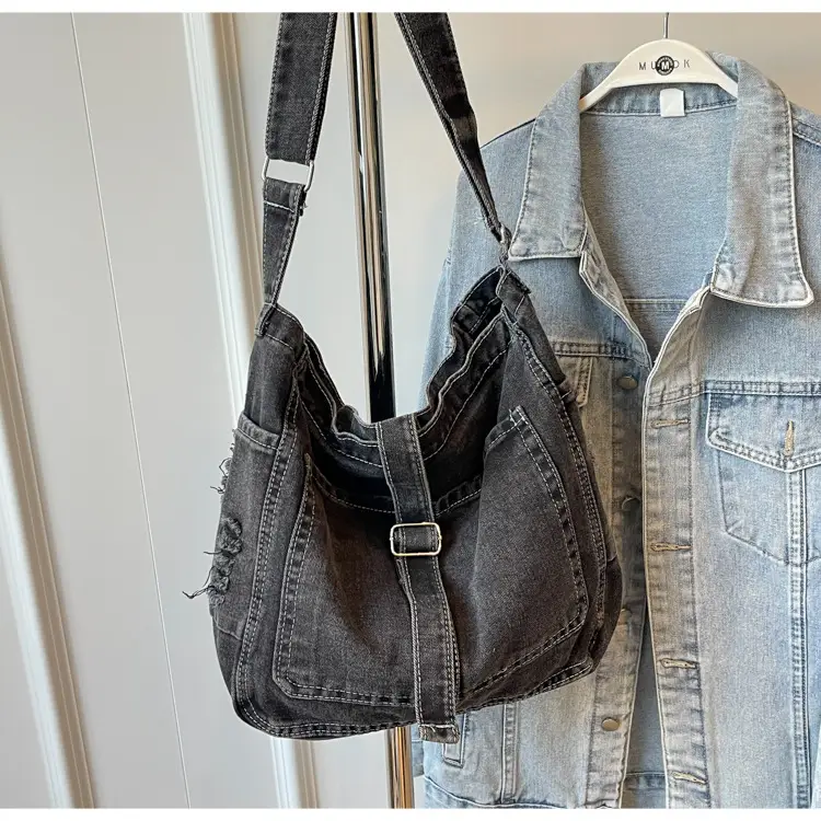 Women's Blue Denim Shoulder Tote Bag 2024 — feature 22