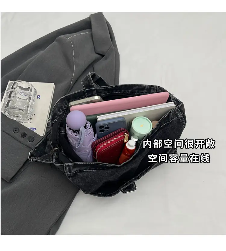 Women's Blue Denim Shoulder Tote Bag 2024 — feature 8