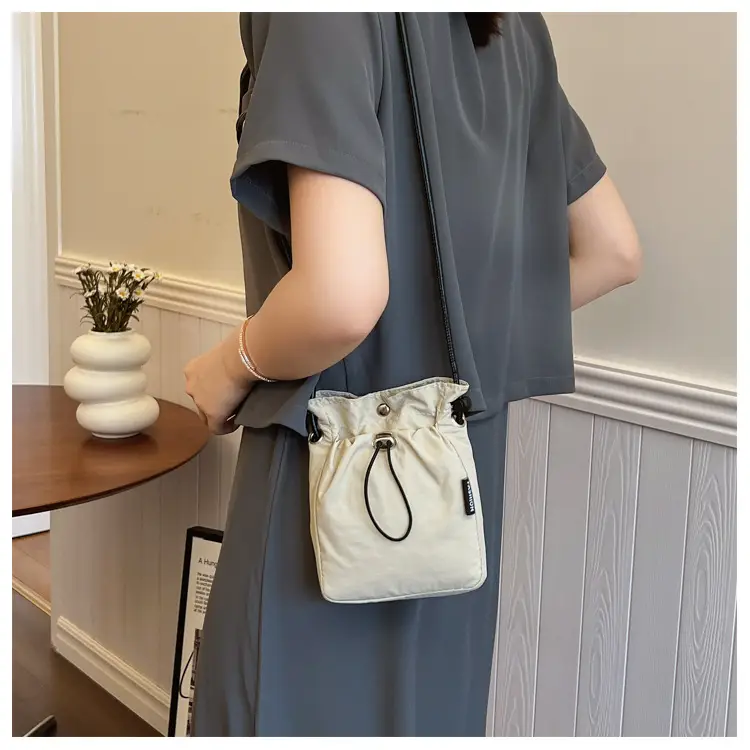 2024 Black Mini Phone Bag Women Drawstring Canvas — feature 11