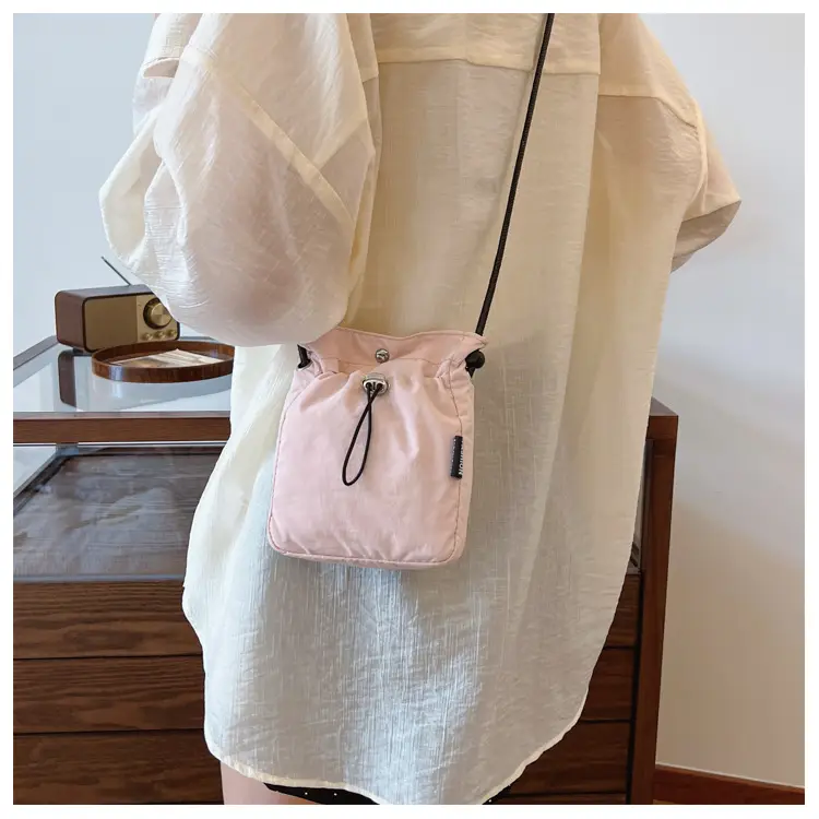 2024 Black Mini Phone Bag Women Drawstring Canvas — feature 12