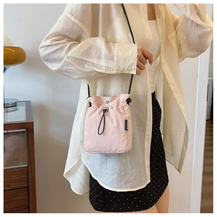 2024 Black Mini Phone Bag Women Drawstring Canvas — feature 13