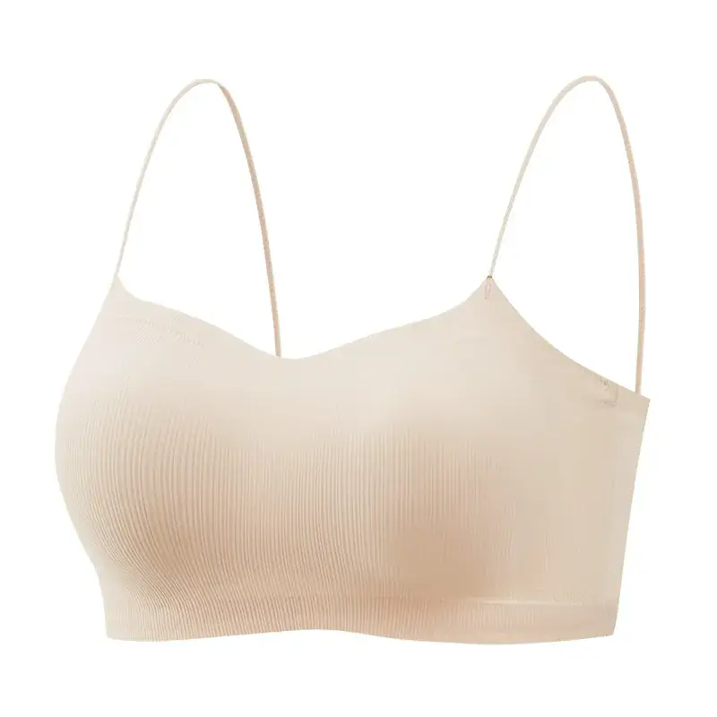 Black Strapless Underwear Ice Silk Sling Back Bra - Image 11