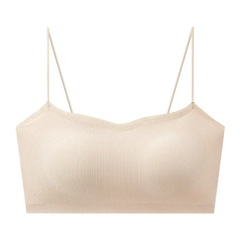 Black Strapless Underwear Ice Silk Sling Back Bra - Image 2