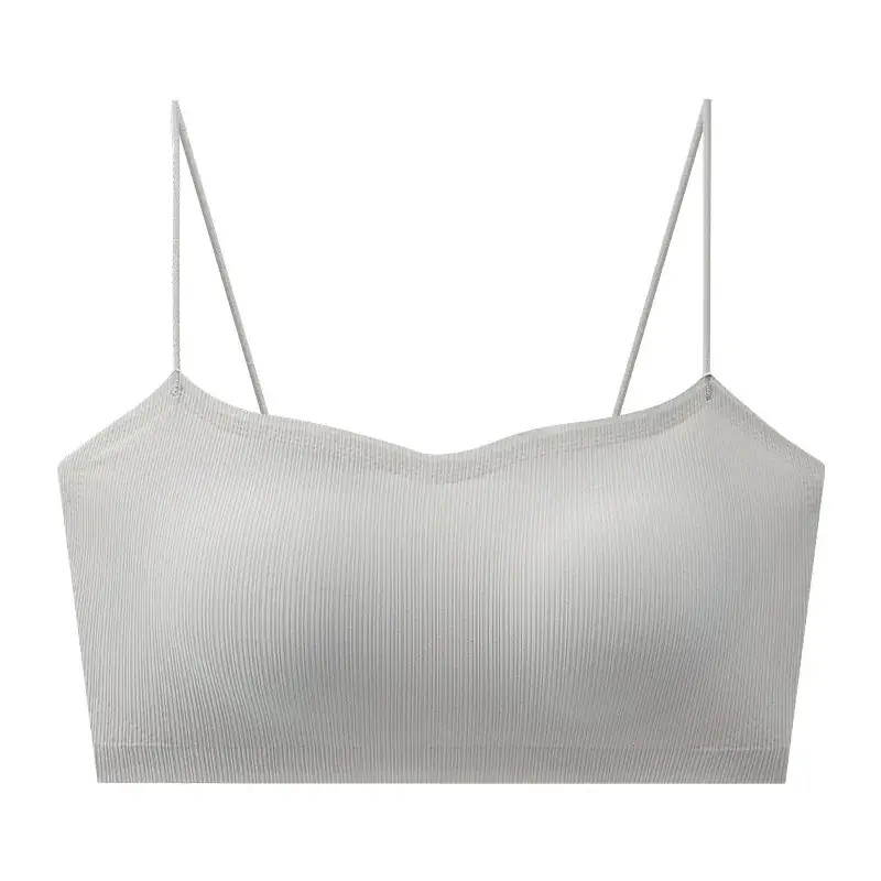 Black Strapless Underwear Ice Silk Sling Back Bra - Image 3