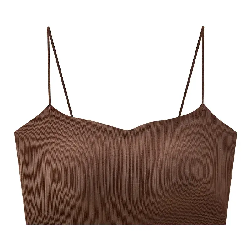 Black Strapless Underwear Ice Silk Sling Back Bra - Image 5