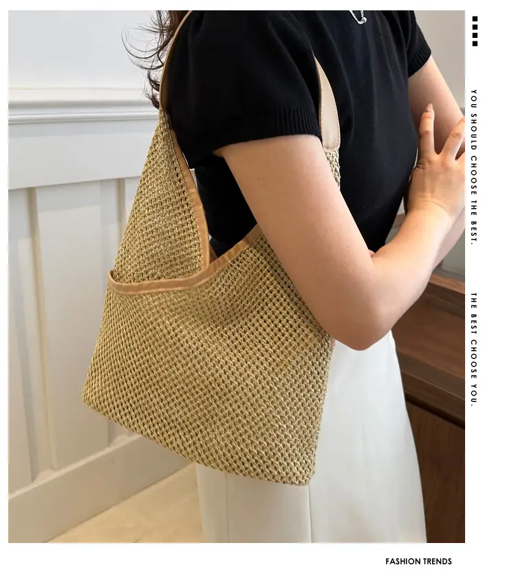 Straw Women's Shoulder Bag Large Capacity Cross-border — feature 2