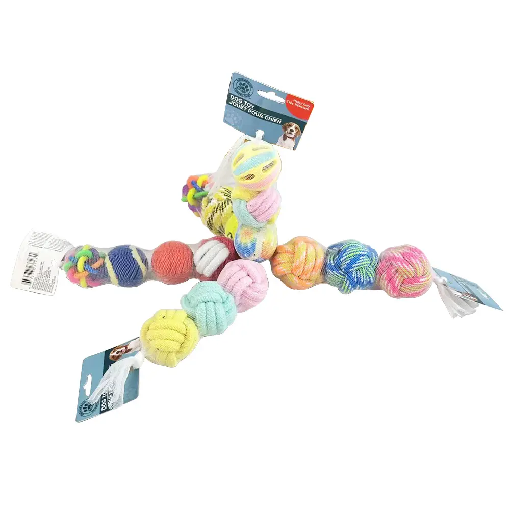 Pet Dog Toy Dog Dog Products Combination suit Bite-resistant Cotton Rope Ball Bell Ball Self-relief Pet Ball