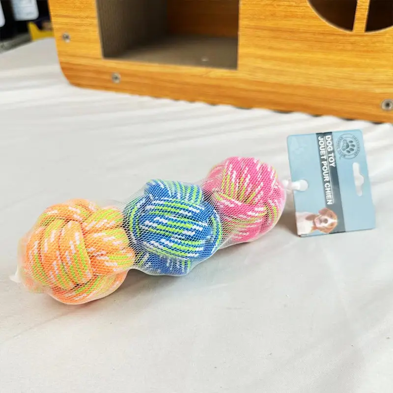 Pet Dog Toy Dog Dog Products Combination suit Bite-resistant Cotton Rope Ball Bell Ball Self-relief Pet Ball
