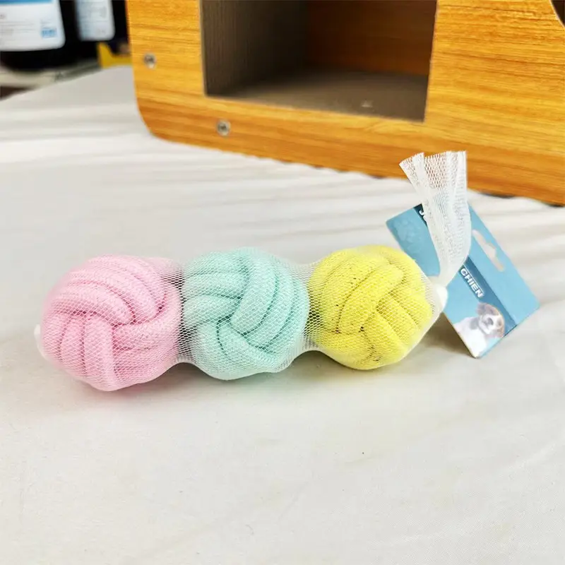 Pet Dog Toy Dog Dog Products Combination suit Bite-resistant Cotton Rope Ball Bell Ball Self-relief Pet Ball