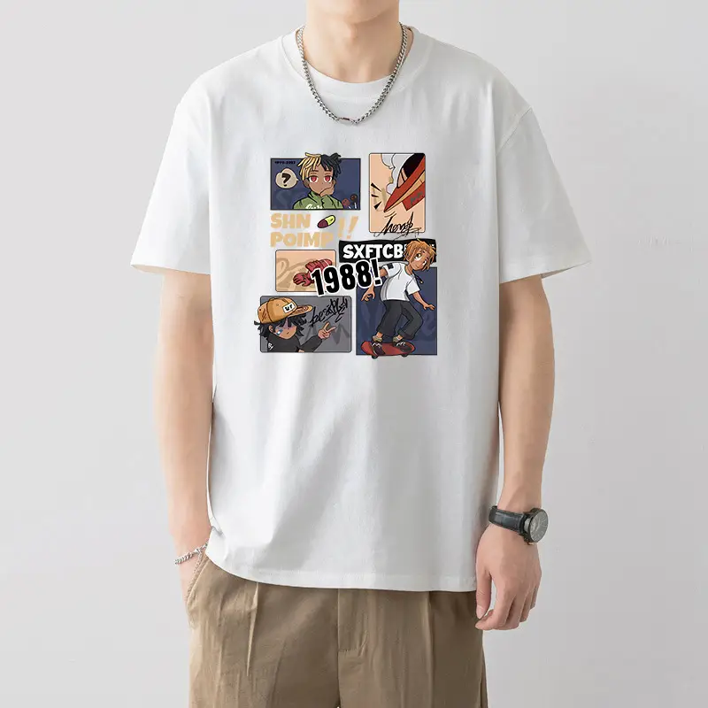 Men Silent Night Dragon Printed T-Shirt White - Image 2