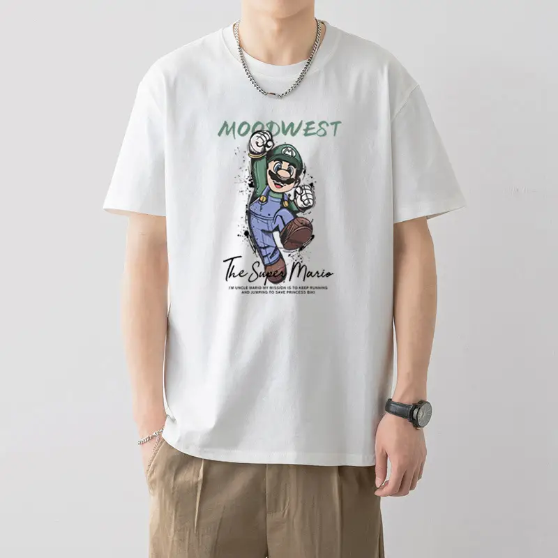 Men Silent Night Dragon Printed T-Shirt White - Image 4