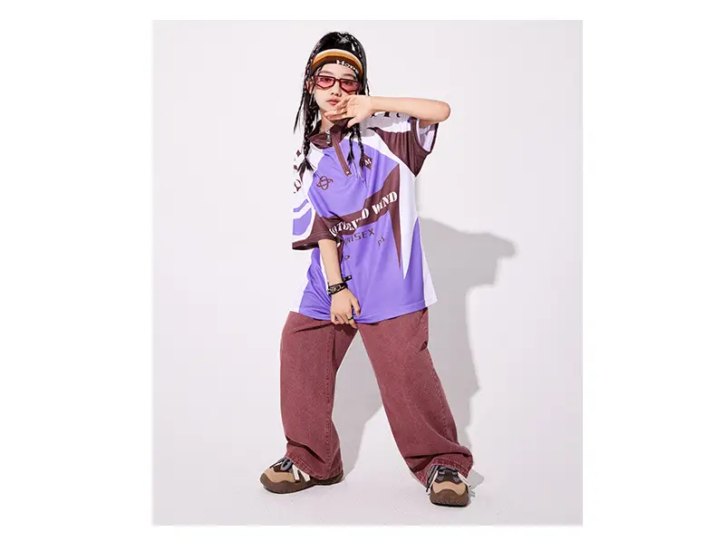 Boys Hip-hop Cool Pants Purple Brown Loose Summer — feature 8