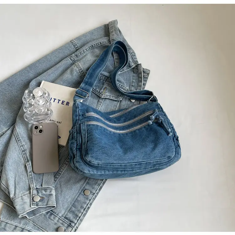Retro Denim Shoulder Bag Women 2024 Large Capacity — feature 17