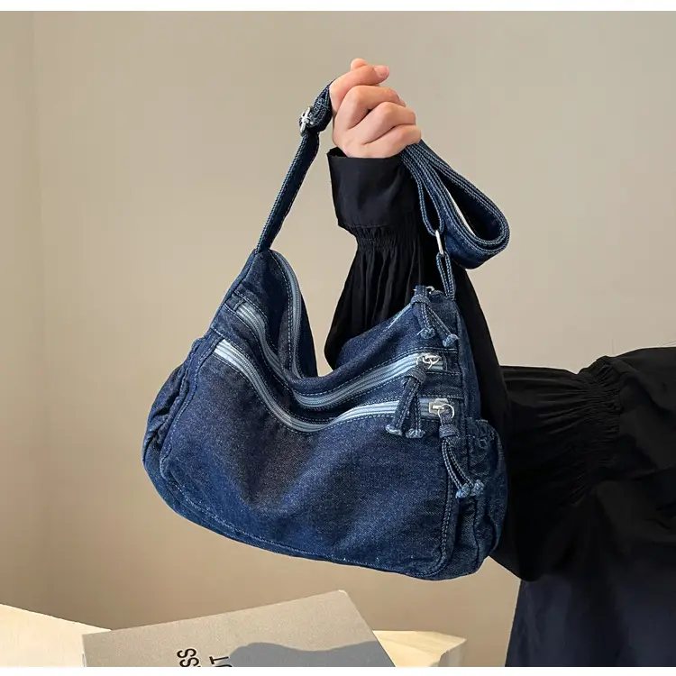 Retro Denim Shoulder Bag Women 2024 Large Capacity — feature 18