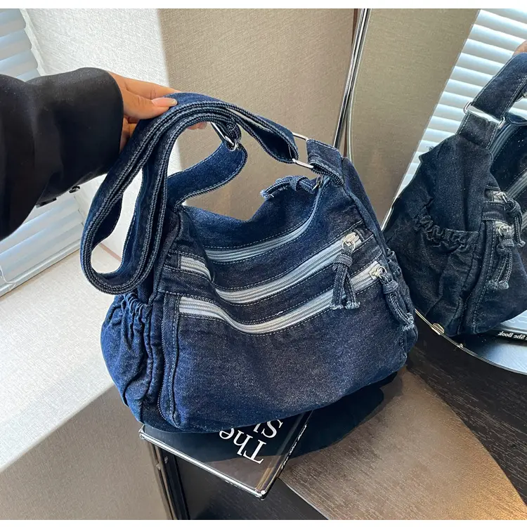 Retro Denim Shoulder Bag Women 2024 Large Capacity — feature 19