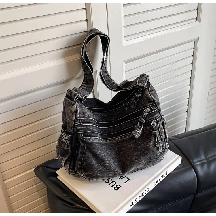 Retro Denim Shoulder Bag Women 2024 Large Capacity — feature 22