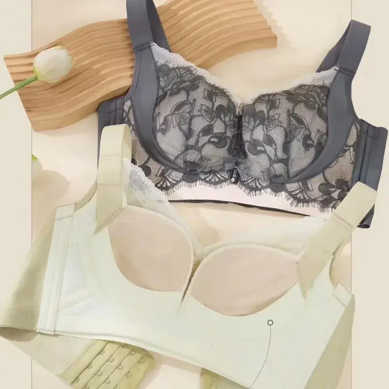 Medium-Thin Lace Trim Push-Up Bra - Image 8