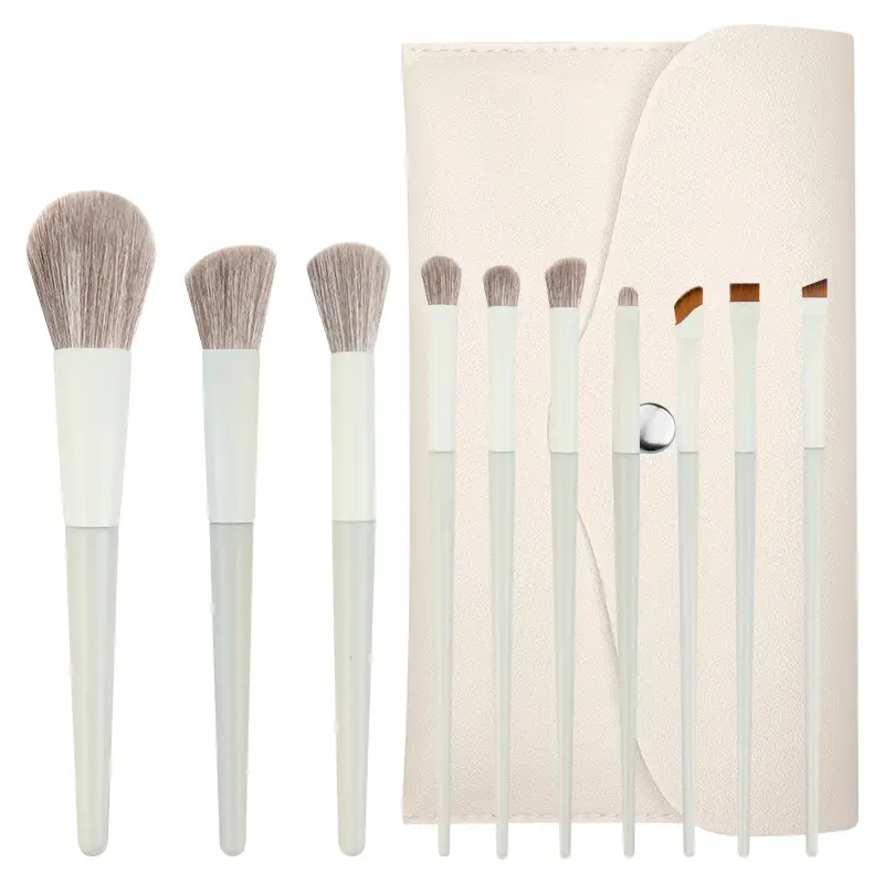 Makeup Brush Set 8 Pcs Blue Soft Bristles