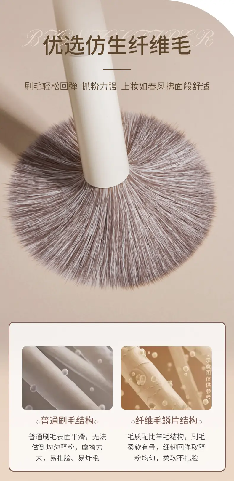 Makeup Brush Set 8 Pcs Blue Soft Bristles — feature 3