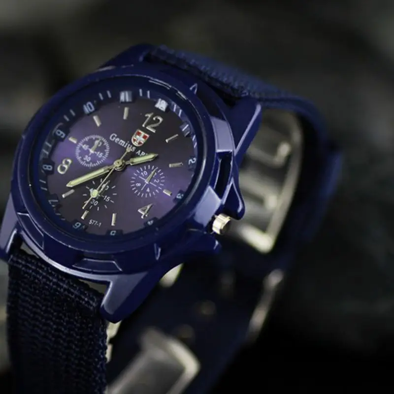 Korean Style Blue Canvas Watch for Boys Girls — feature 8