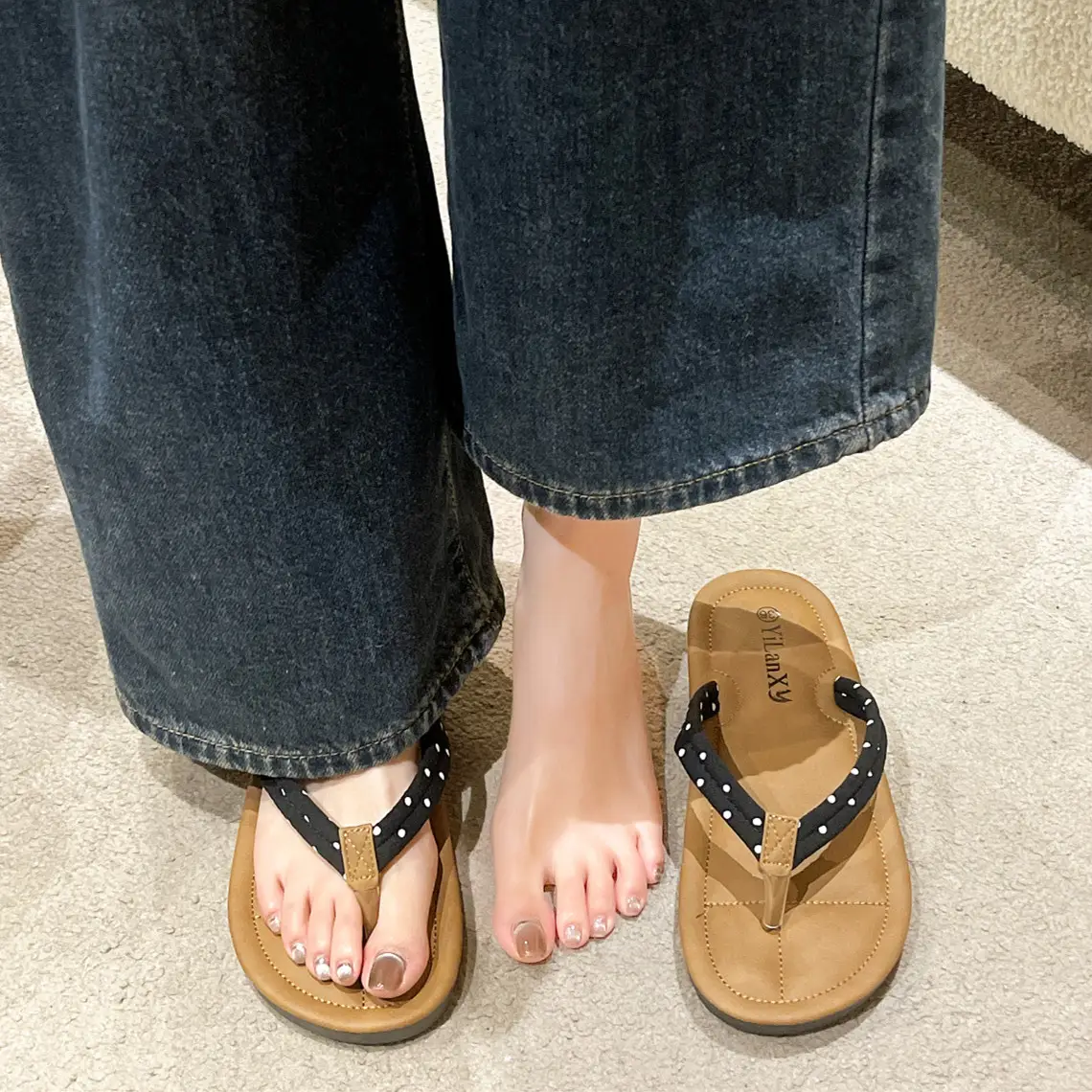 2024 Summer Women's Casual Dot Flip-Flops Plus Size - Image 18