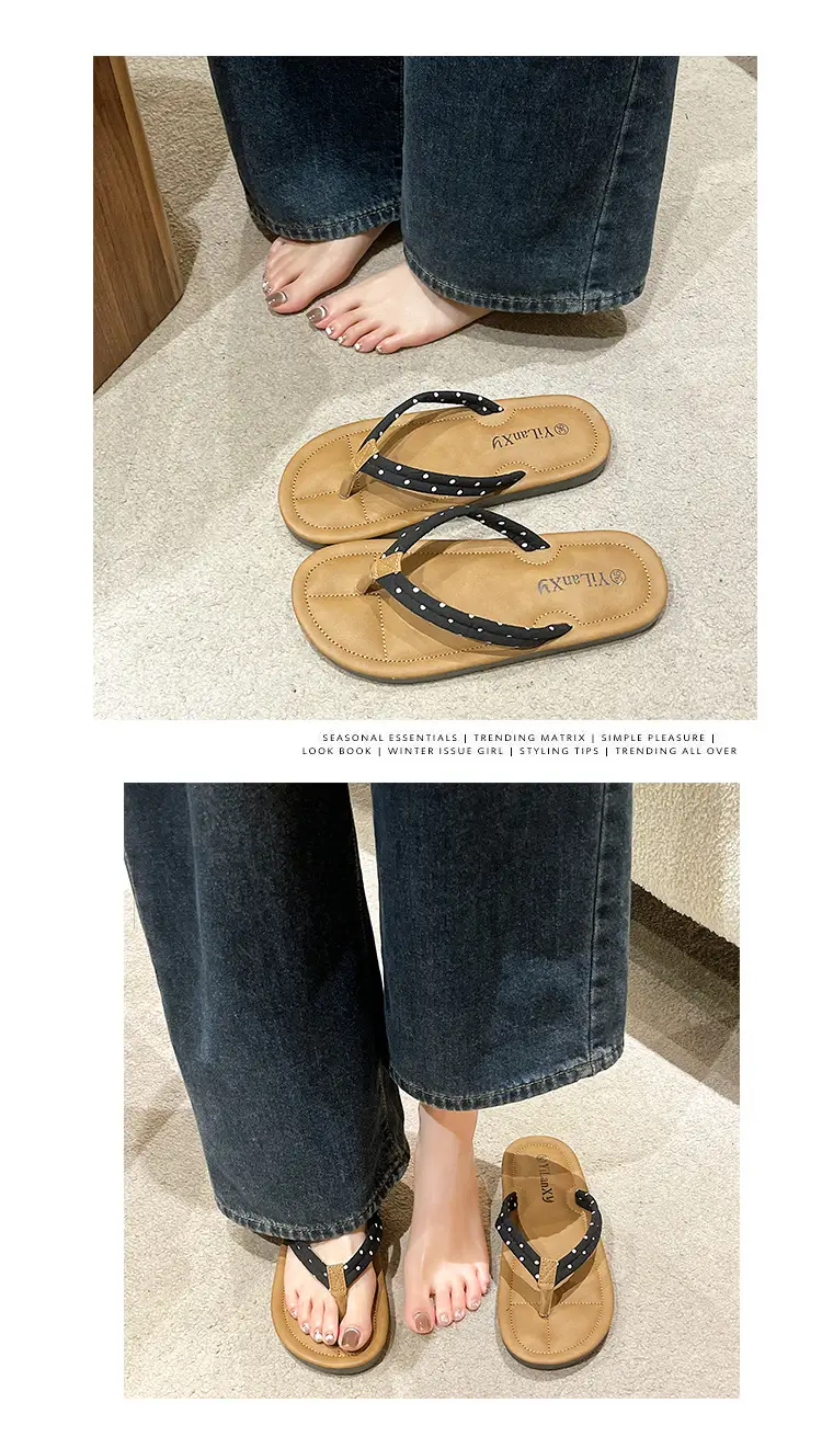 2024 Summer Women's Casual Dot Flip-Flops Plus Size — feature 3