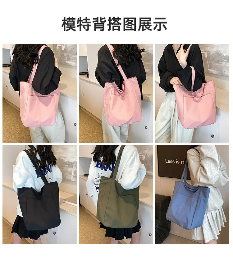 2024 Large Capacity Oxford Cloth Tote Bag Grey — feature 3