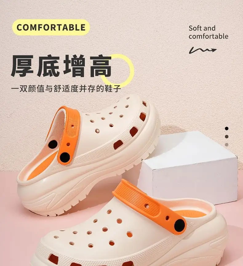 Women's White Croc Slippers with Heart Decor — feature 11