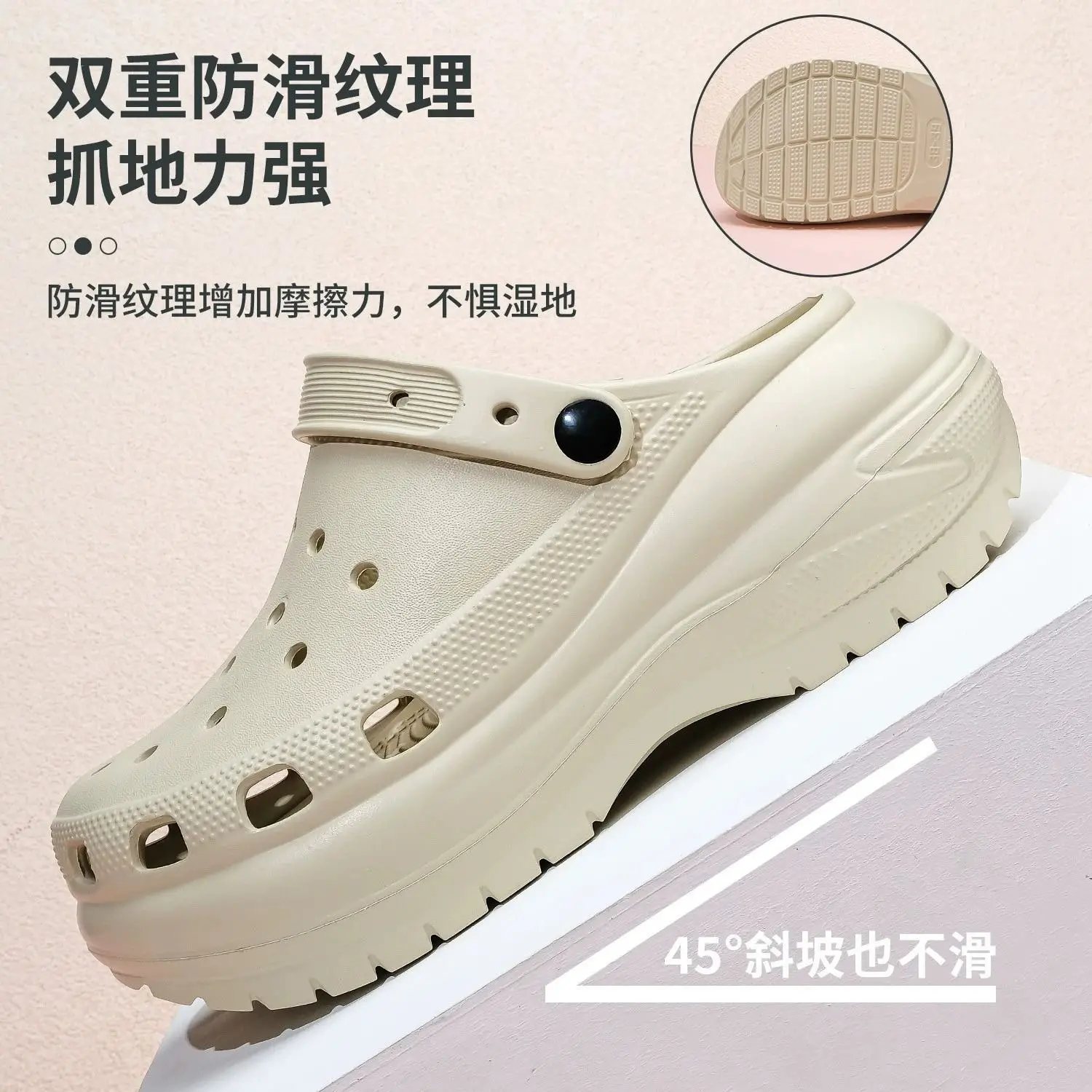 Women's White Croc Slippers with Heart Decor — feature 9