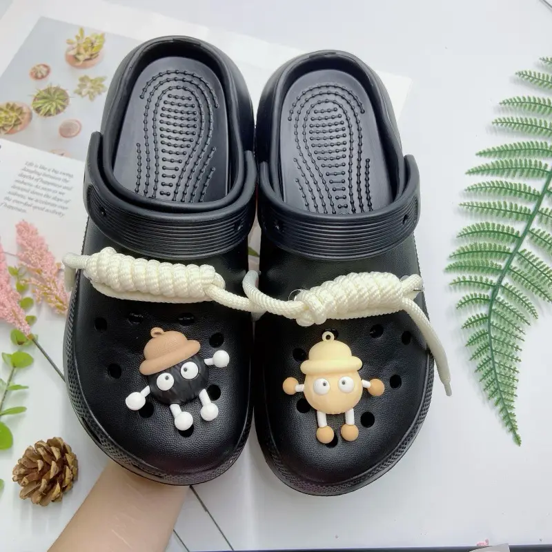 Women's White Croc Slippers with Heart Decor