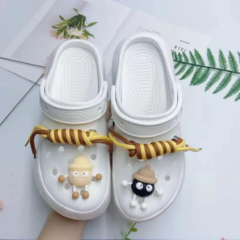Women's White Croc Slippers with Heart Decor